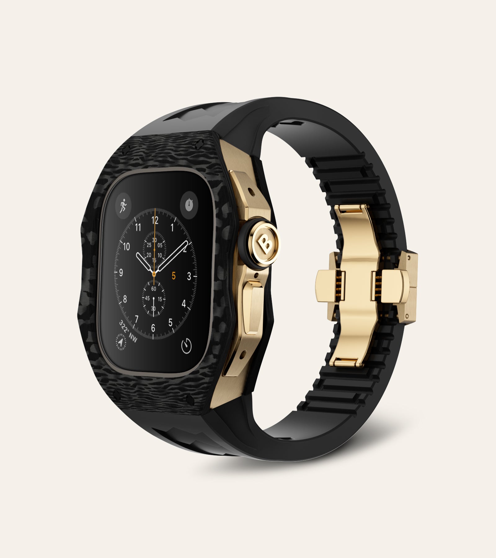 Apple Watch Ultra Case Titan Carbon Gold Black – Brilinton