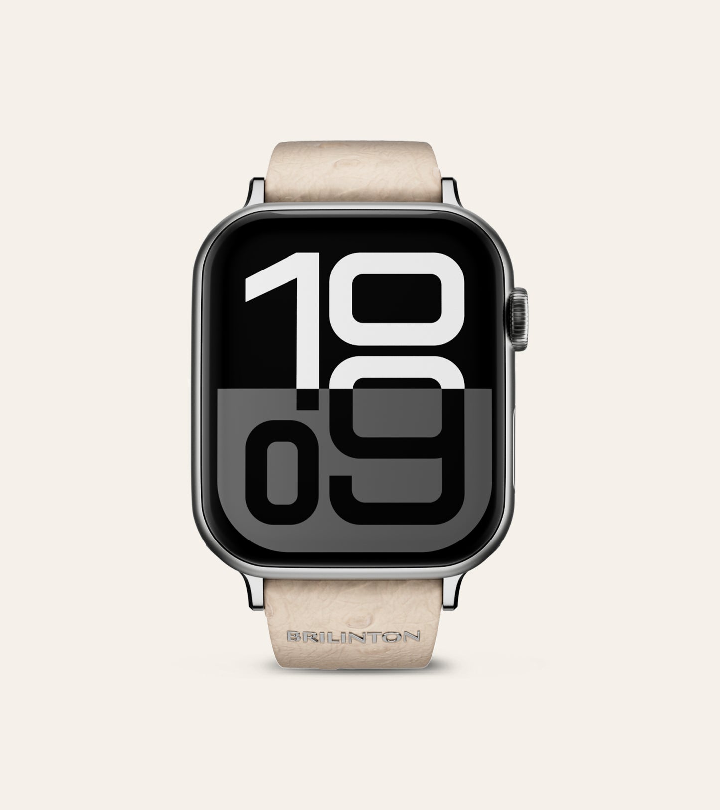 Apple Watch Leather Strap | Ostrich - White Dune