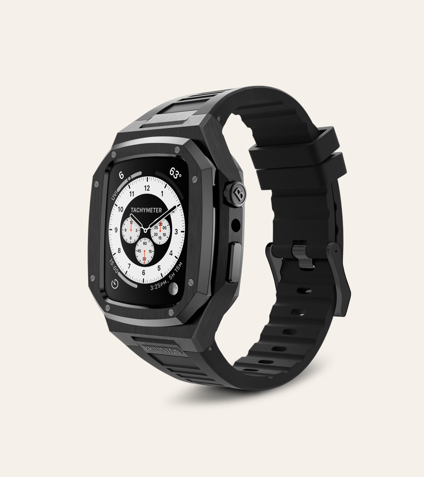 Brilinton - Luxury Apple Watch Case Active Bold One - Black - Angle