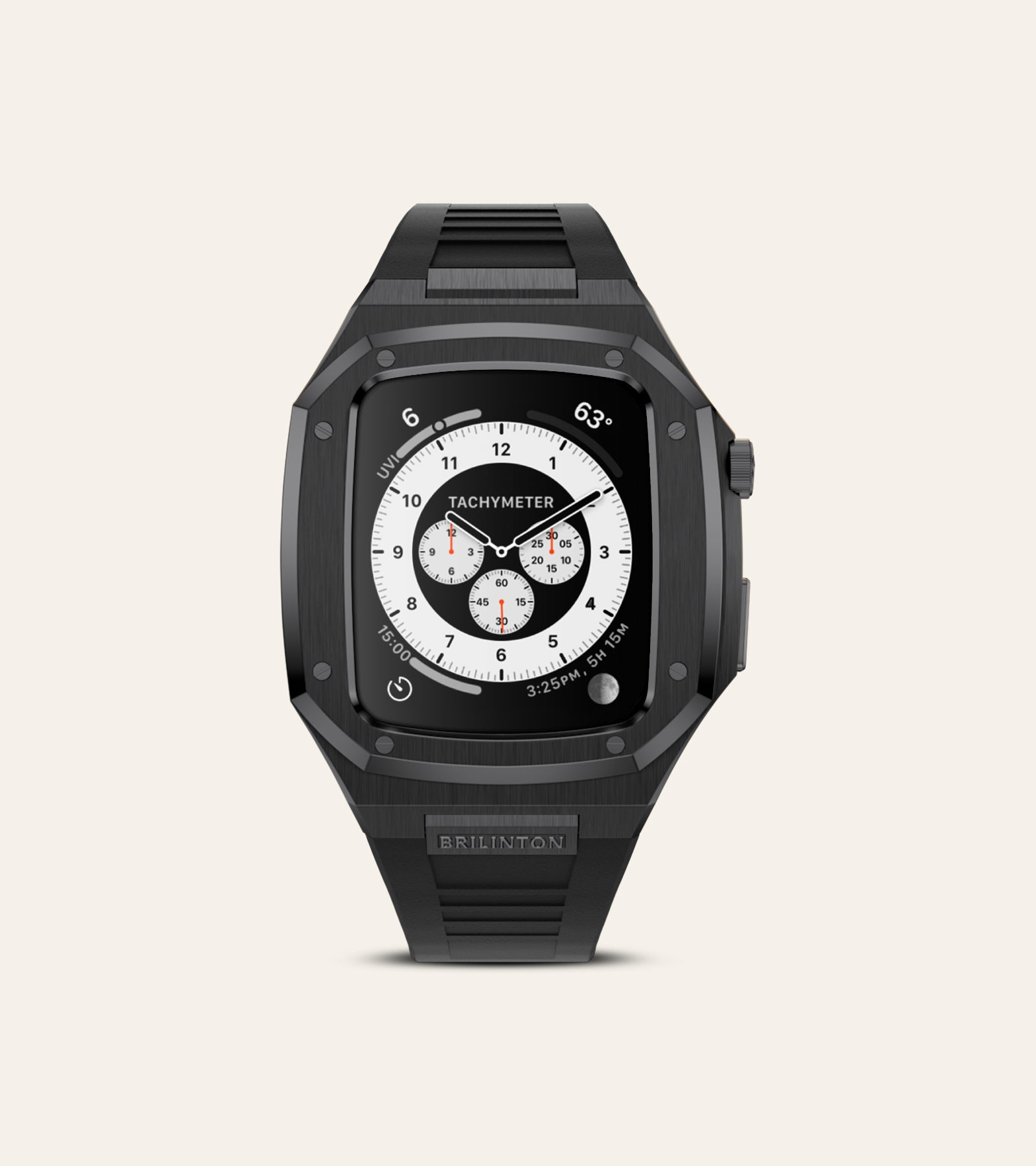 Brilinton - Luxury Apple Watch Case Active Bold One - Black - Front