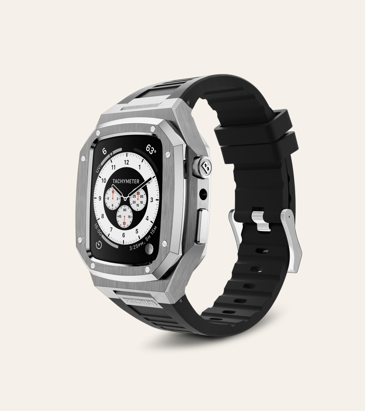Brilinton Apple Watch Case - Active Bold One - Silver - Angle