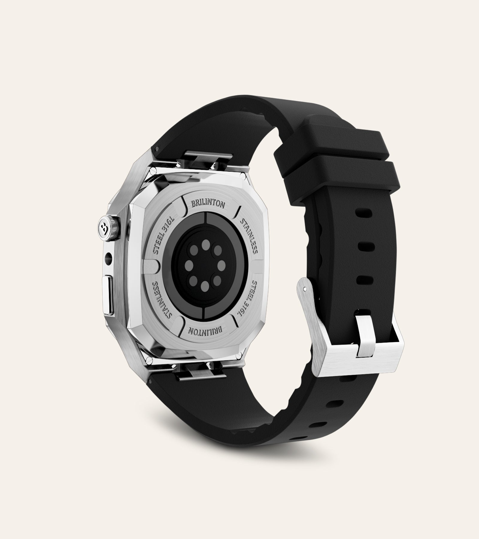 Brilinton Apple Watch Case - Active Bold One - Silver - Back