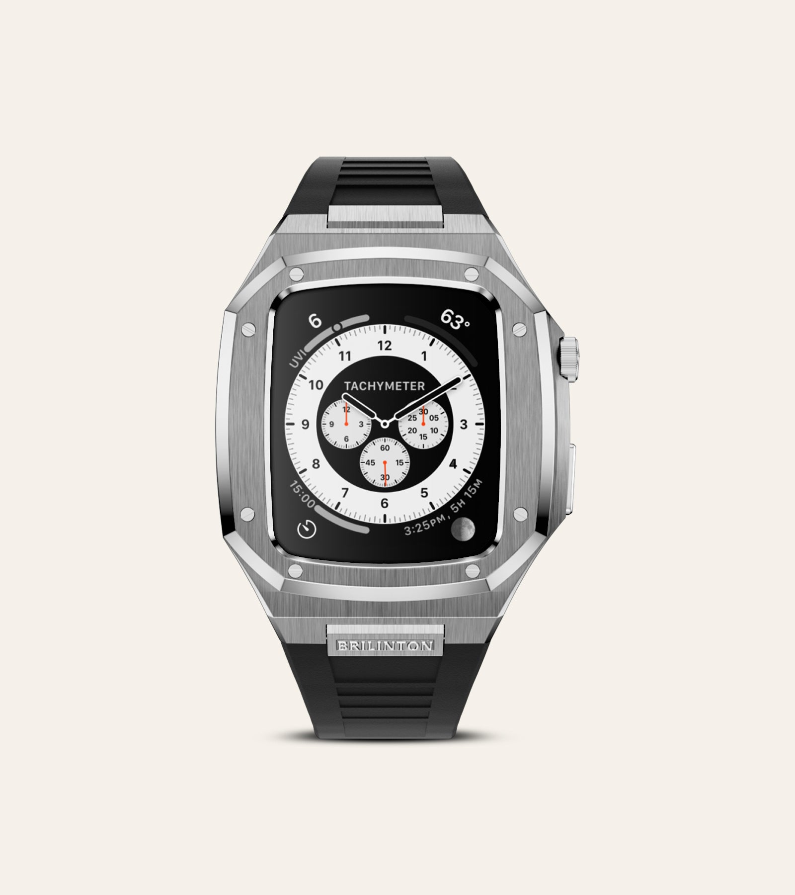 Brilinton Apple Watch Case - Active Bold One - Silver - Front