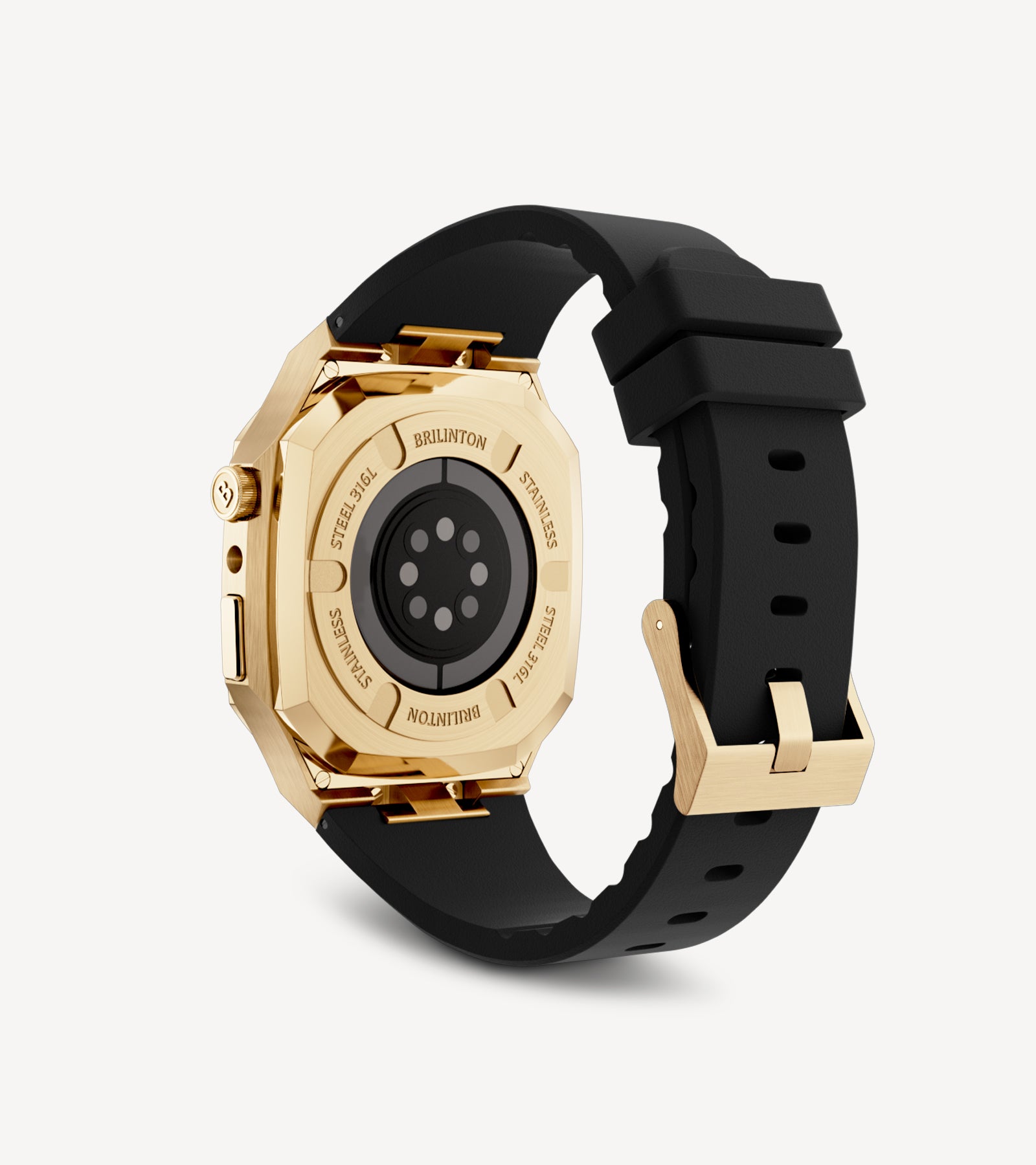 Brilinton - Luxury Apple Watch Case - ‏‏Active Bold One - Gold - Back