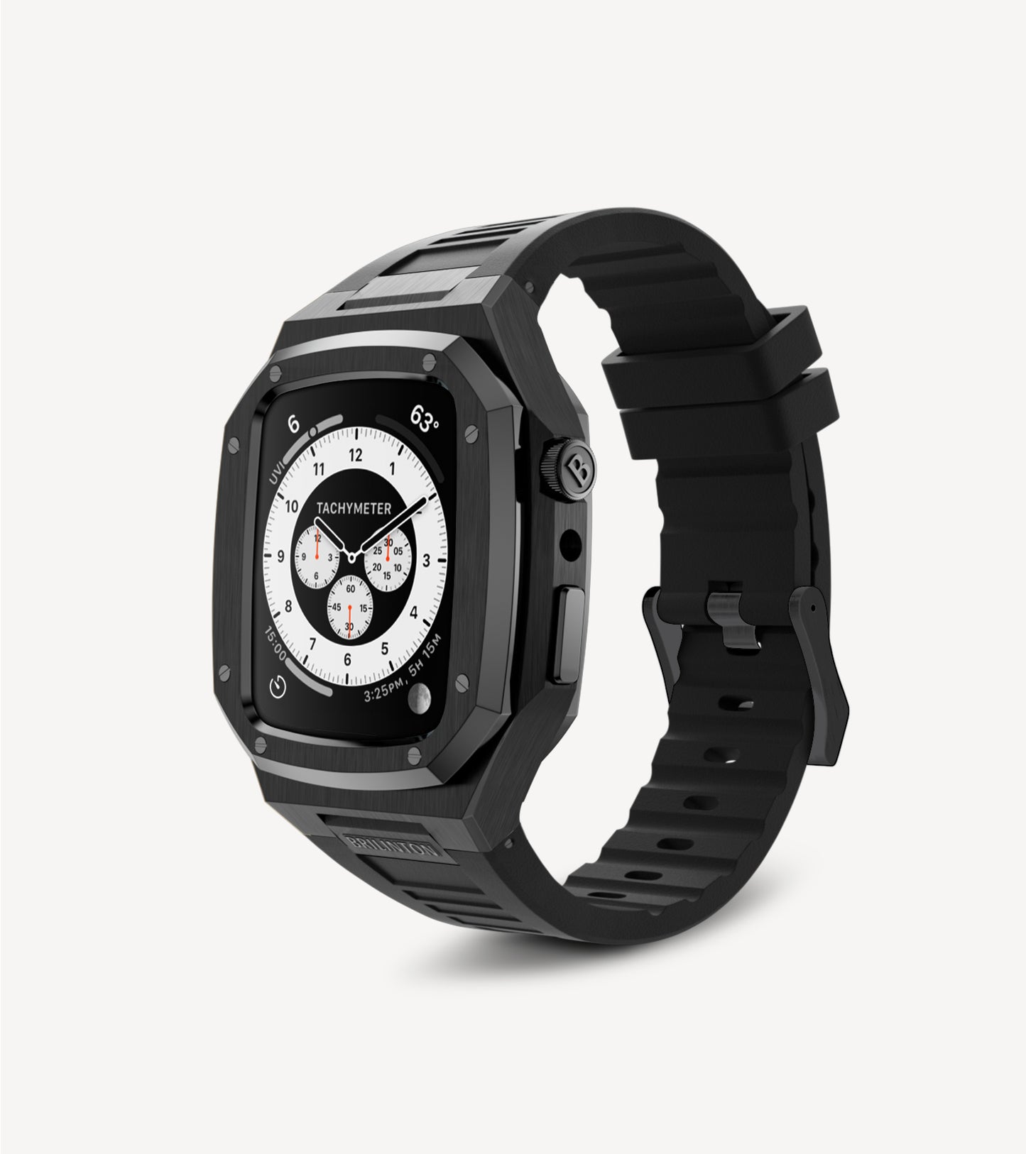 Brilinton - Luxury Apple Watch Case ‏‏Active Bold One - Black - Angle