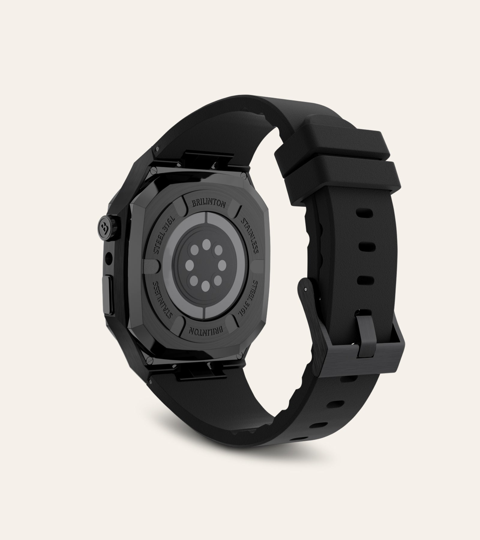 Brilinton - Luxury Apple Watch Case ‏‏Active Bold One - Black - Back