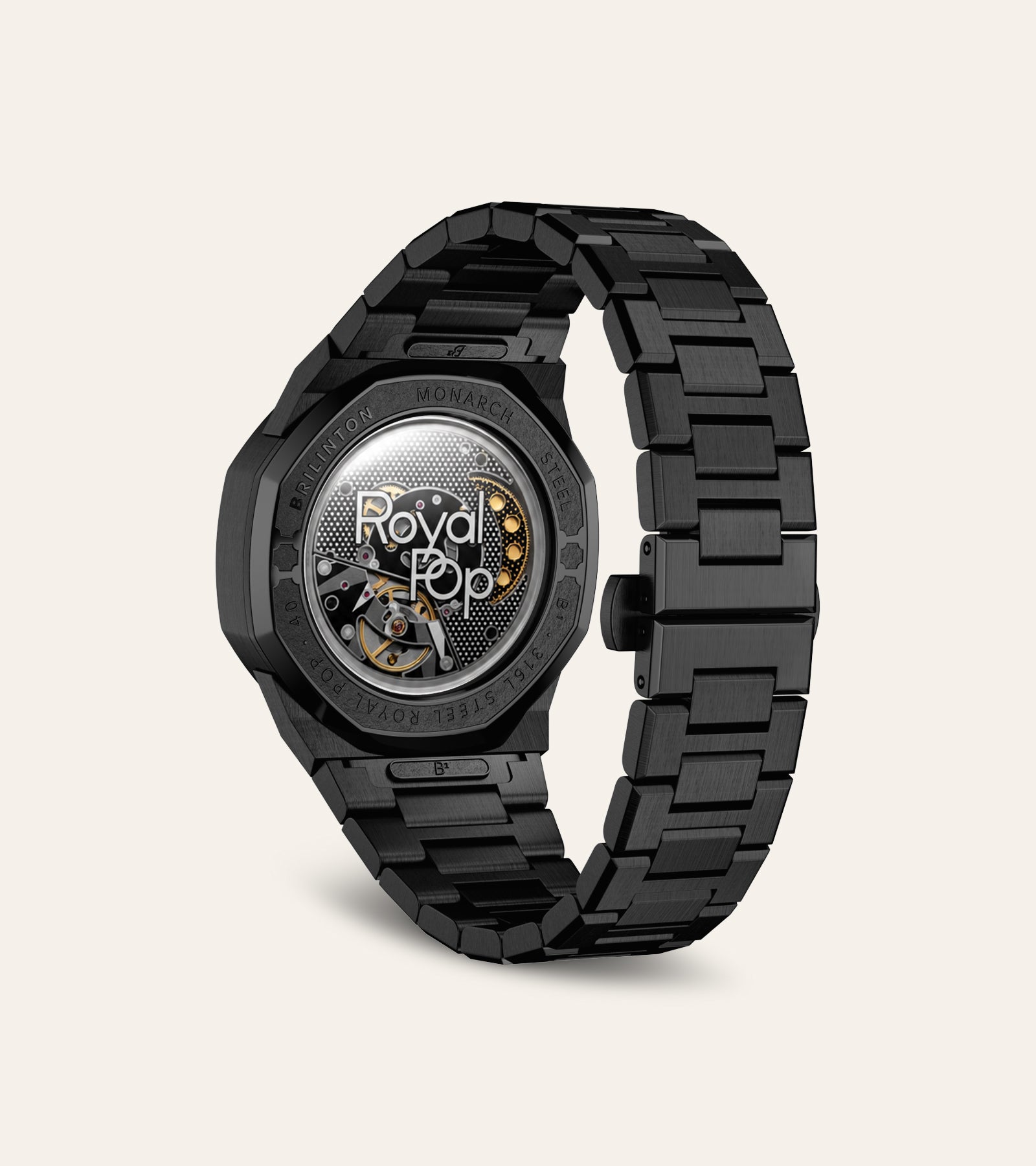 【8月購入】ロイヤルポップ 黒 APxSWATCH  Pop Brilinton | Monarch Steel WatchWare™ - Black for Royal Pop