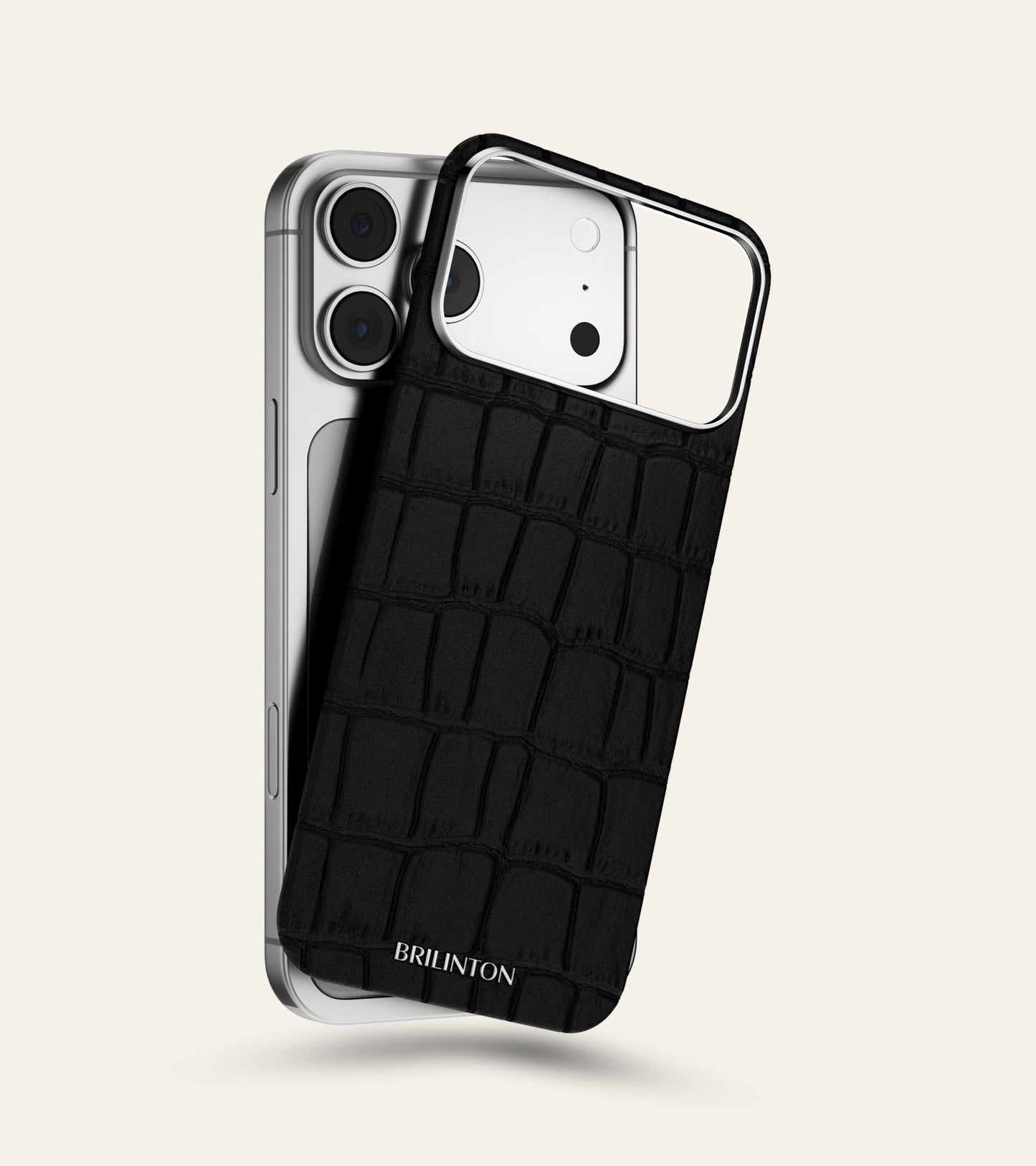 iPhone MagSkin | Crocodile - Obsidian Black